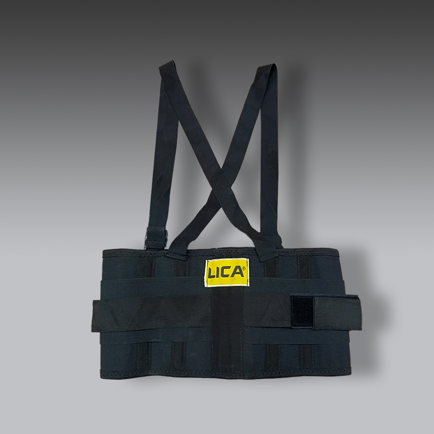 fajas para la seguridad industrial elastica con tirantes y cinturon rigido modelo fl800 marca lica